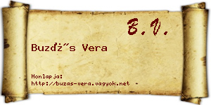 Buzás Vera névjegykártya